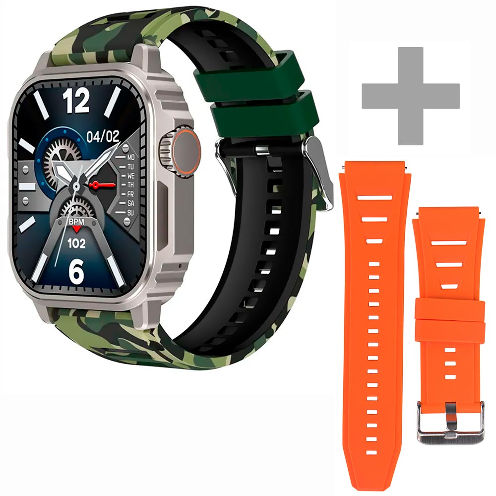 Smartwatch Blulorybluetoothpulsera Ext Malla naranja